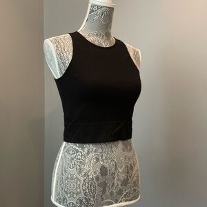 Black Sleeveless Crop Top